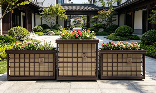 组合景观花箱，新中式庭院点睛之笔