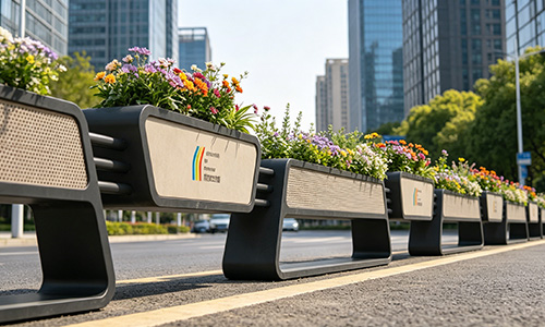 昆山 / 启东同款不锈钢花箱护栏，重新定义市政道路的温度与颜值