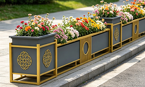 轻奢组合花箱，，打造城市流动风景线