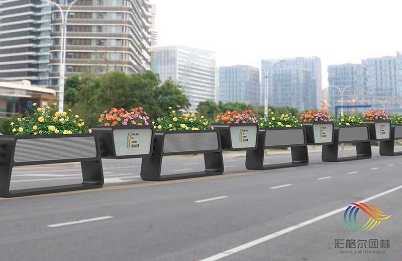 江苏昆山-道路中央护栏花箱隔离